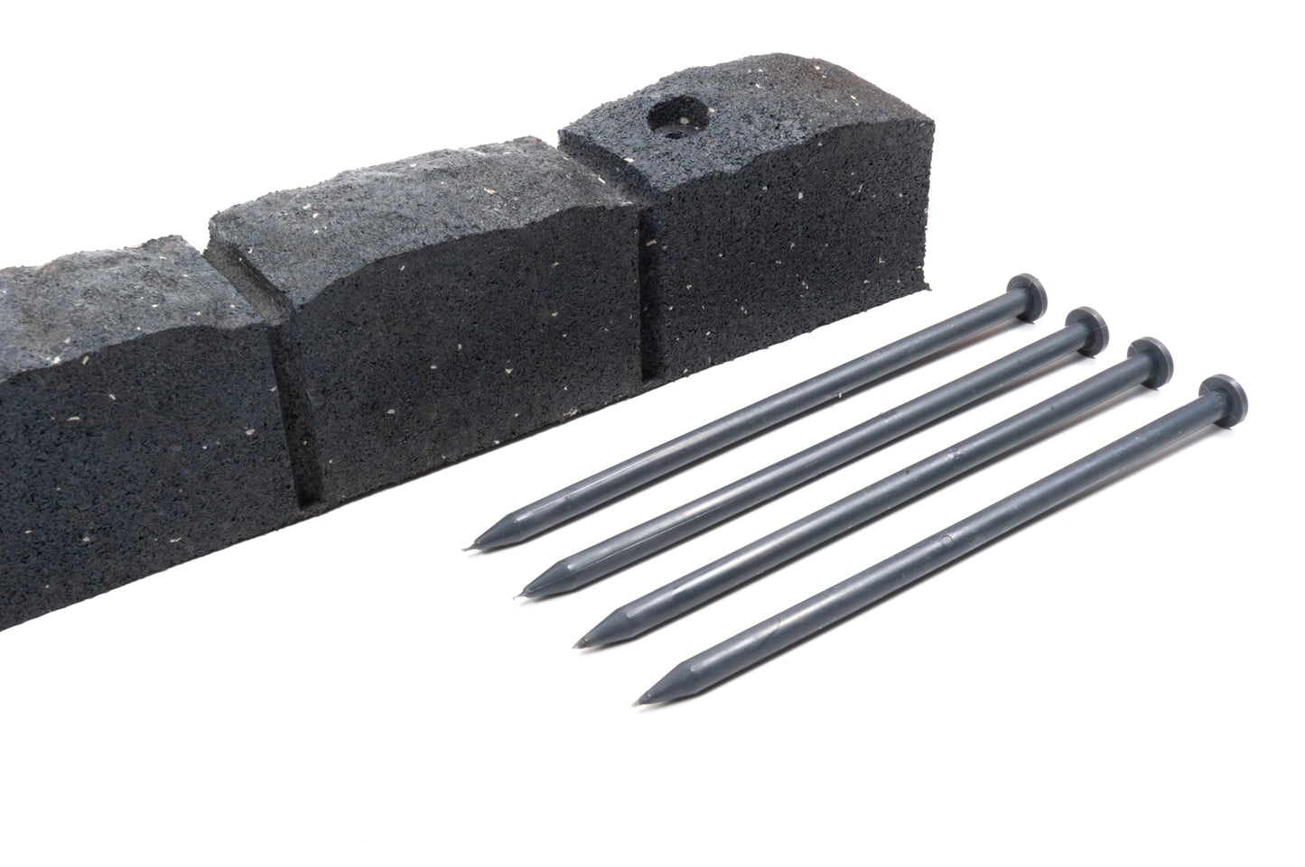 Nicoman Roman Castle Stone Garden Border 4-ft Rubber Landscape Edging Section 120cm, Grey, Pack of 1