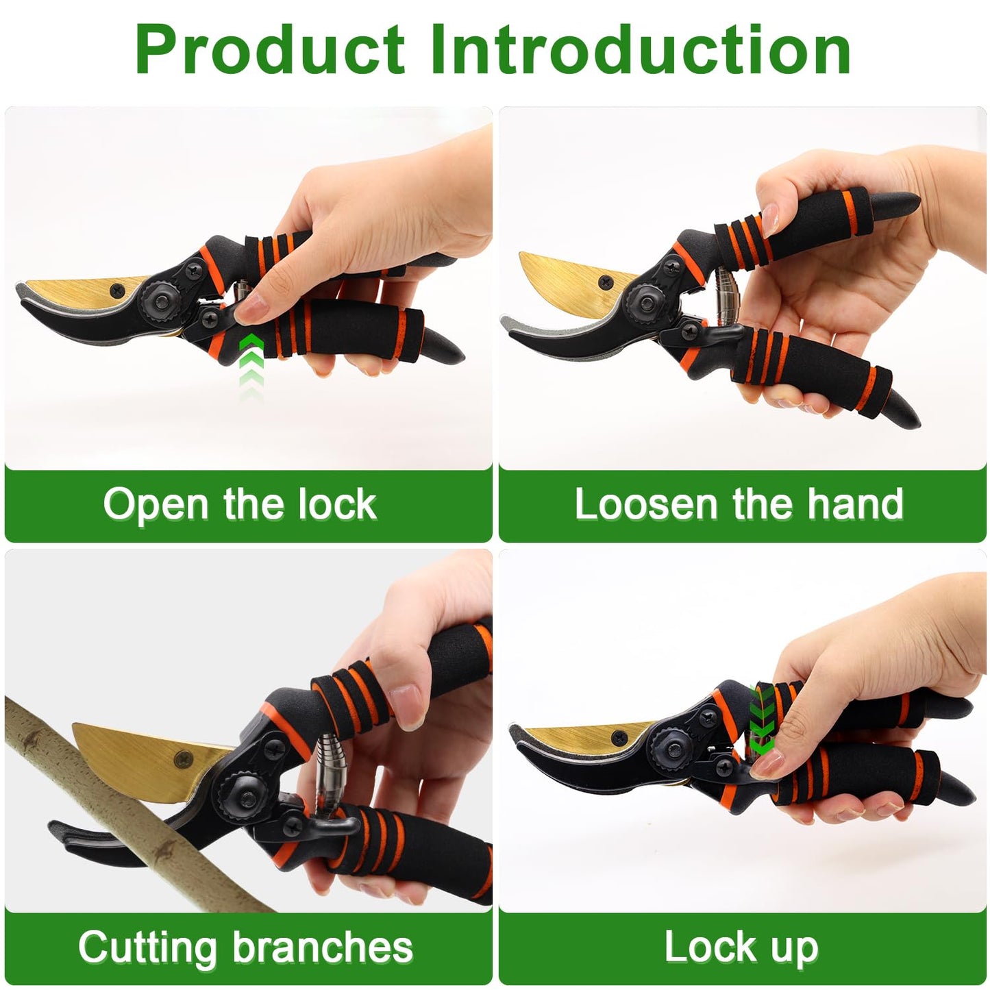 Professional Titanium Garden Secateurs, Gardening Pruning Shears, Garden Scissors, Bypass Secateurs, Garden Pruners Gift for Branches, Hedges and Flowers