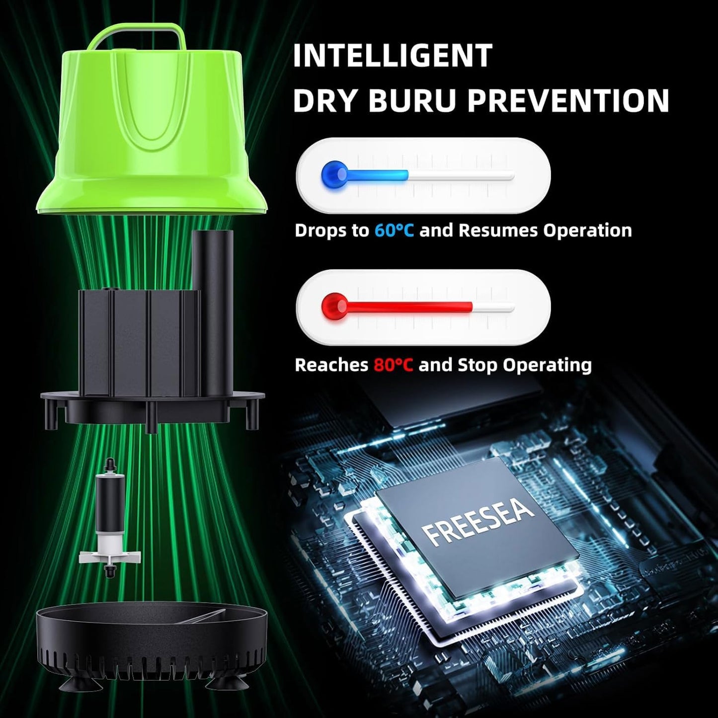 KINGYEENUO Submersible Water Fountain Pump, 40W Small Sump Pump 660 GPH, 2 Nozzles, with 8.2ft High Lift, Ultra Quiet Water Pump for Outdoor Pond Hydroponic Statuary Waterfall Aquarium Fish Tank