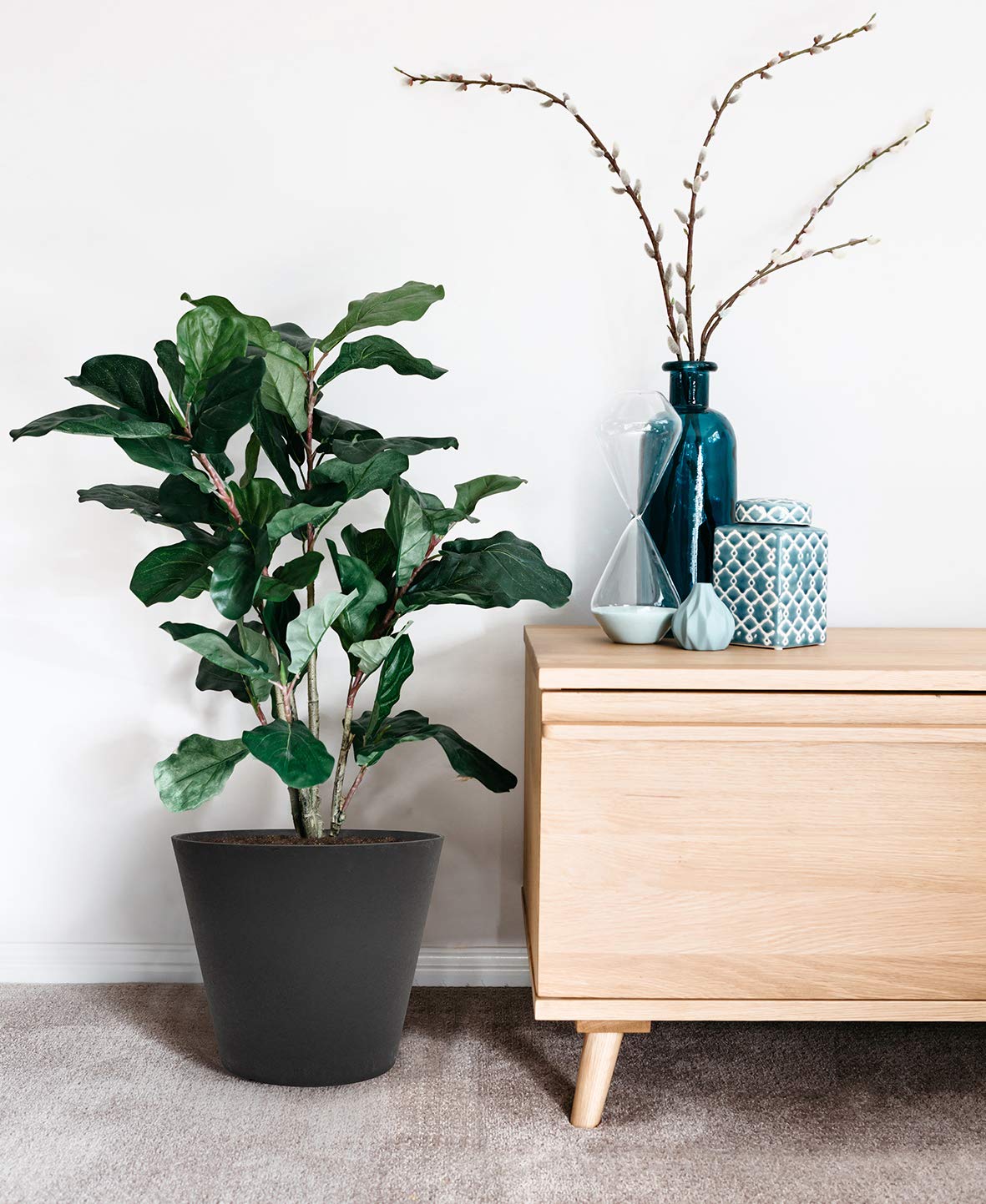 ECO GARDEN 28cm Octavia Recycled Rubber Plant Pot Slate