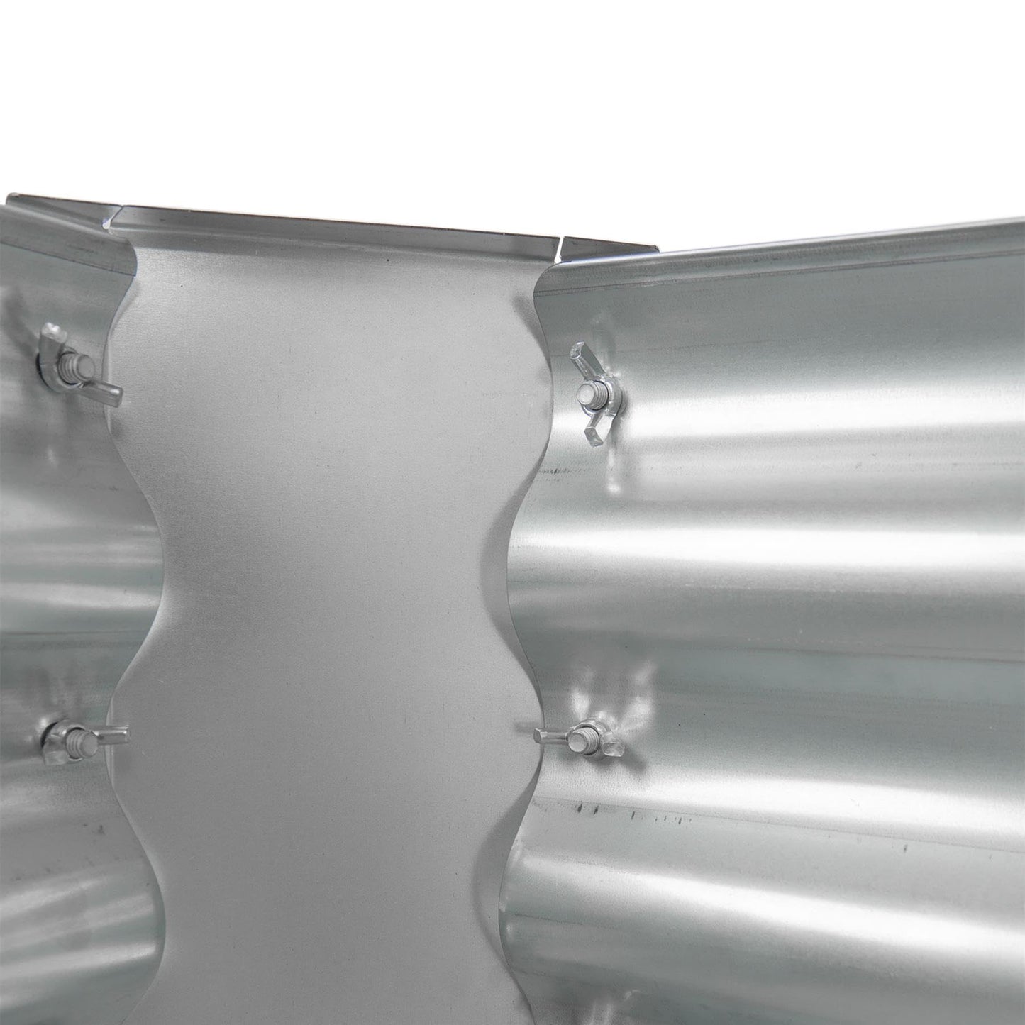 Harbour Housewares Raised Garden Bed - Silver - 120 x 60cm - Rectangle - Pack of 2 - Bottomless Galvanised Steel Planter Box for Growing Outdoor Plants, Vegetables, Flowers and Herbs