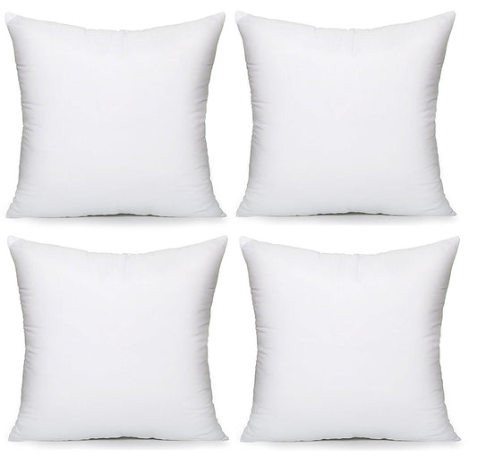 UK Care Direct Pack of 4 Cushion Inserts 45cm x 45cm - 18 x 18 Cushion Insert - White Square Cushions; Hypoallergenic Cushion Inner - Bounce Back Cushion Pads for Sofa & Couches - Pack of 4