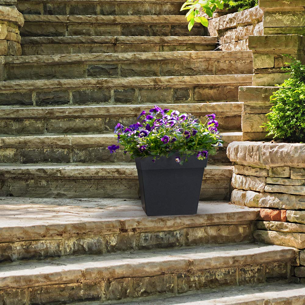 Eco Garden 33cm Symphony Recycled Rubber Plant Pot Slate