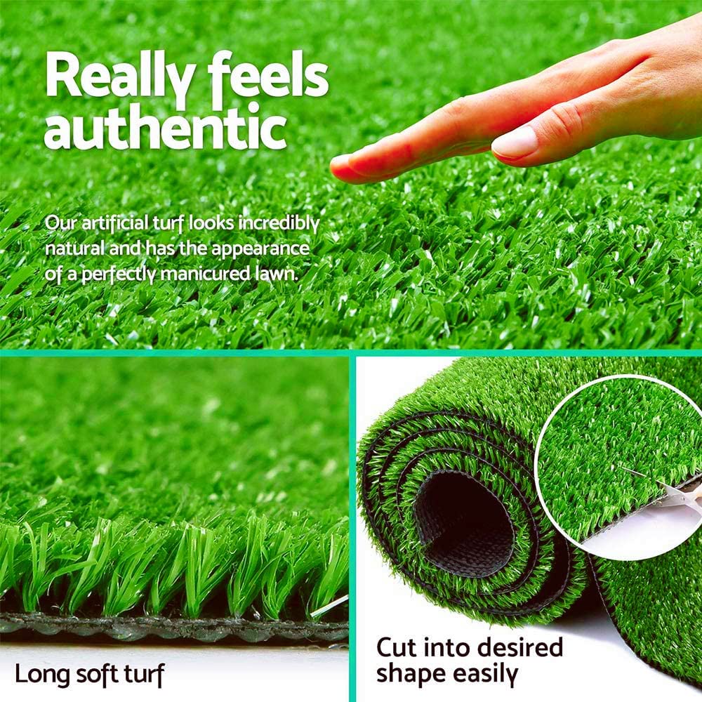 Nisorpa Artificial Grass Rug 10m x 1m, Natural Realistic Fake Grass Roll, 30mm Pile Height, High Density Artificial Grass Astro Turf Lawn Mat for Indoor Outdoor, Green, 33x3.3ft