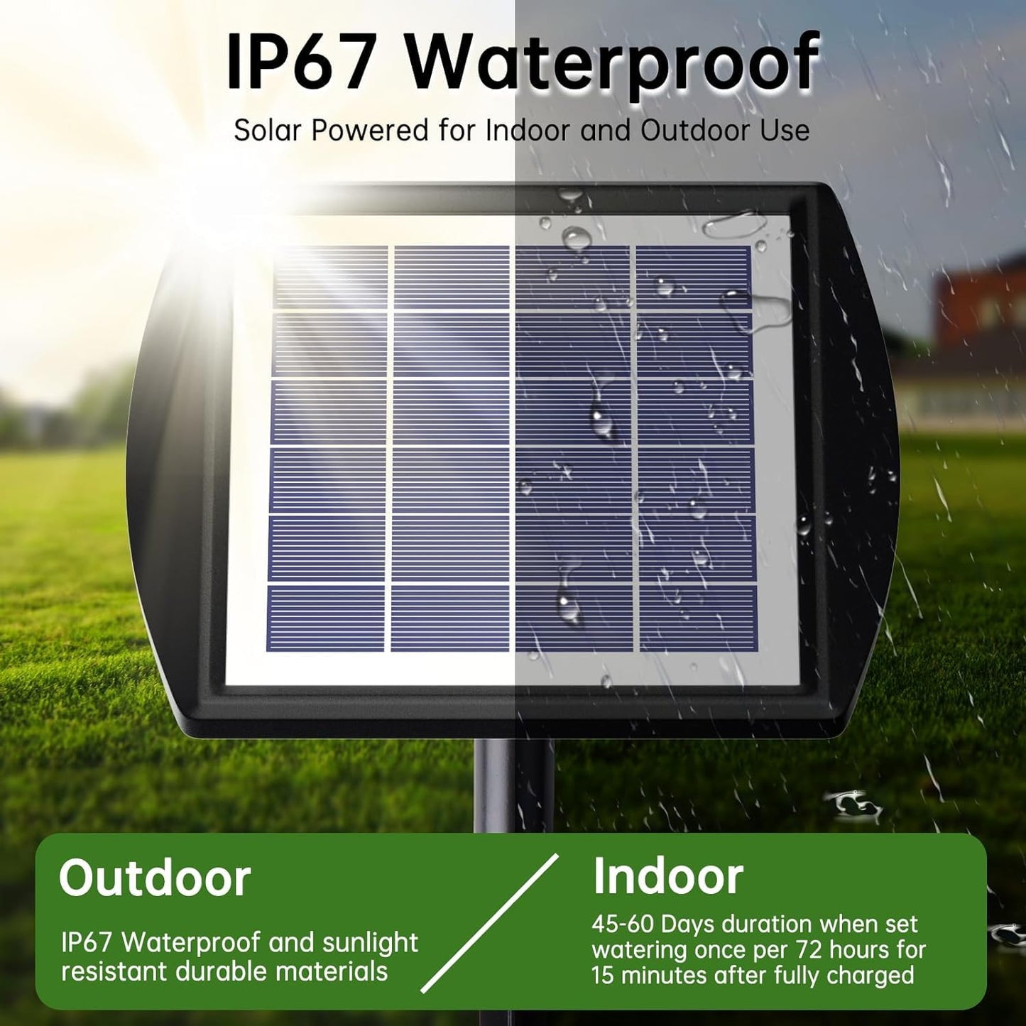 Solar Drip Irrigation System Kit with 9 Days Timer, 15M Solar Powered Automatic Watering System, Self Watering System Plants Garden Irrigation Watering Systems for Outdoor Plants Greenhouse Balcony