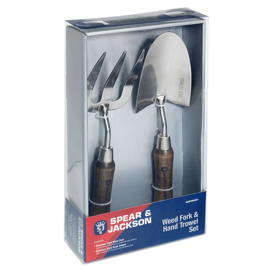 Spear & Jackson HANDTOOLSET1 Stainless Hand Trowel & Weed Fork Set
