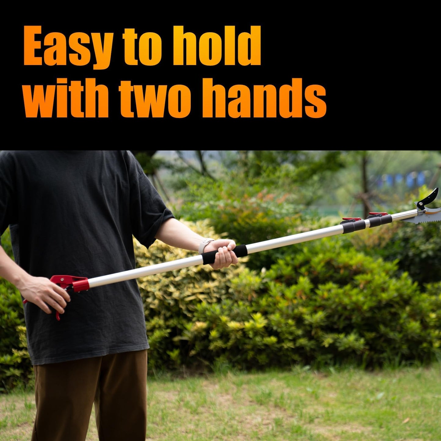 FLORA GUARD 1.4-3m Extendable Long Reach Pruner - Long Reach Pole Saw, Telescopic Fruit Picker, Long Reach Telescopic Tree Pruner - Lightweight Tree Trimmers