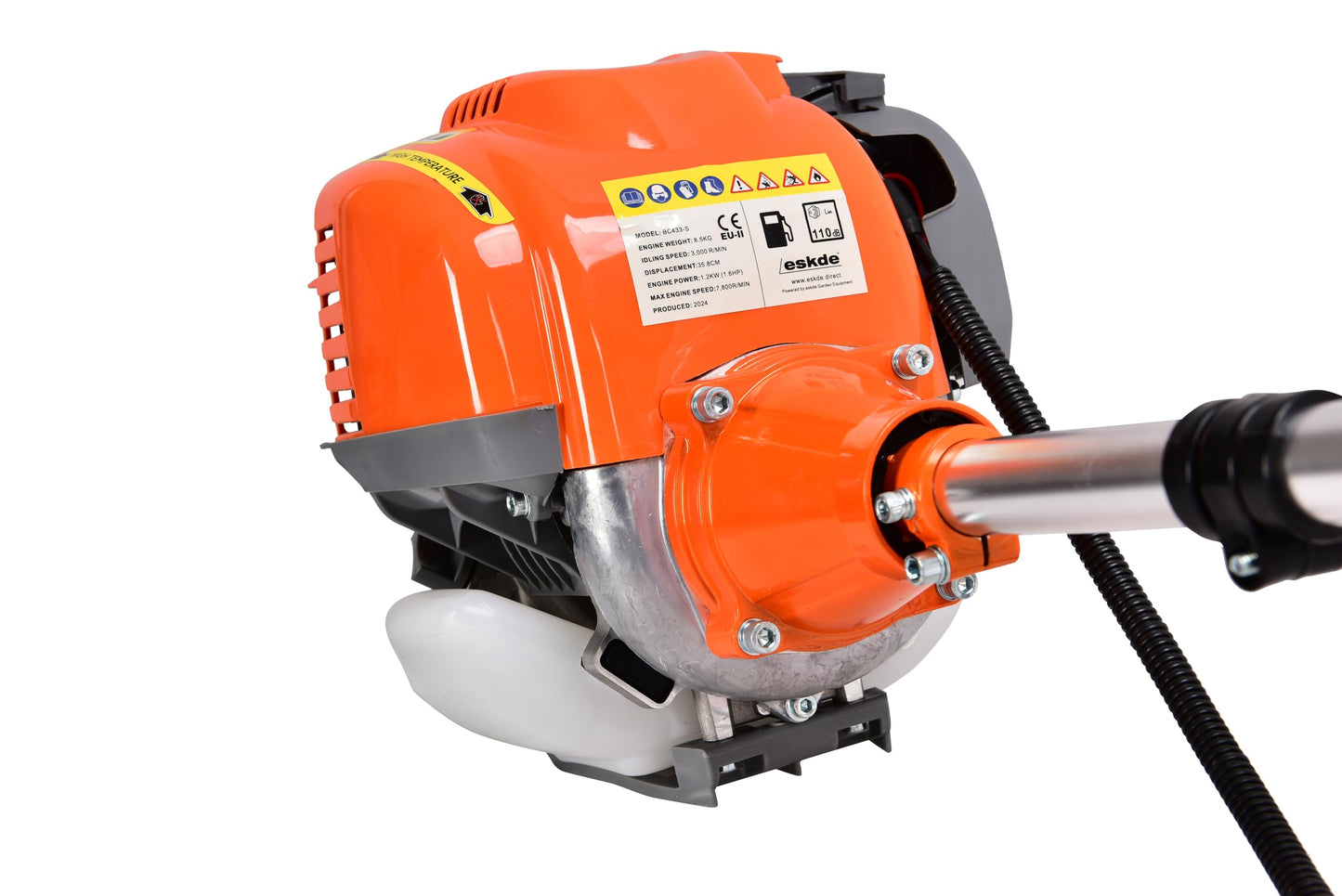 4 Stroke Petrol Strimmer with Blades - Heavy Duty Petrol Grass Trimmer and Brush Cutter with Bull Horn Handles | Brushcutter Strimmer with Metal Blade and Nylon Head 410mm Cutting Width | eSkde