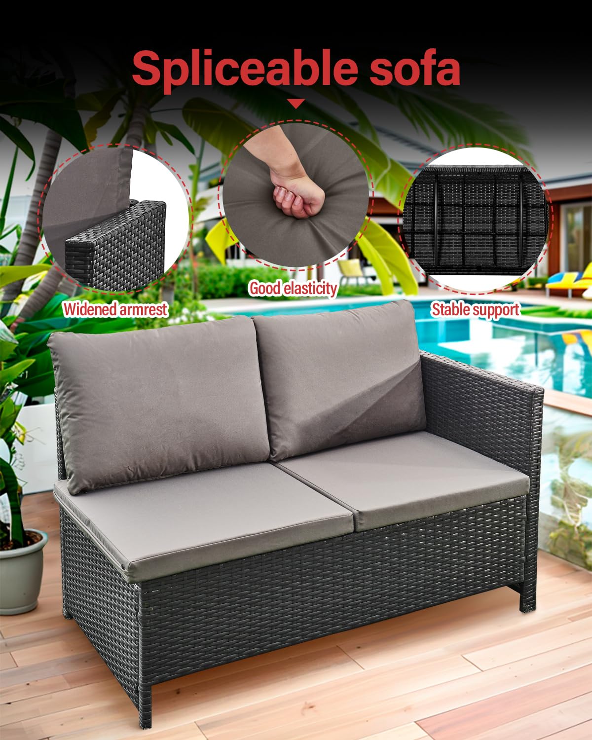 AFURNI 9-Seat Rattan Garden Corner Sofa & Dining Set