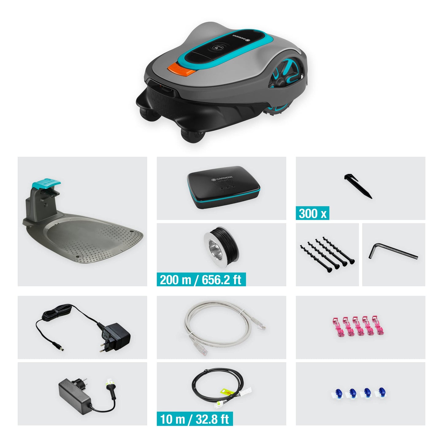 Gardena smart SILENO life 1000 m² robot lawnmower set: Innovative LONA AI technology, controlled via app, SensorControl, for slopes up to 35 per cent, incl. smart gateway, UK version (19702-68)