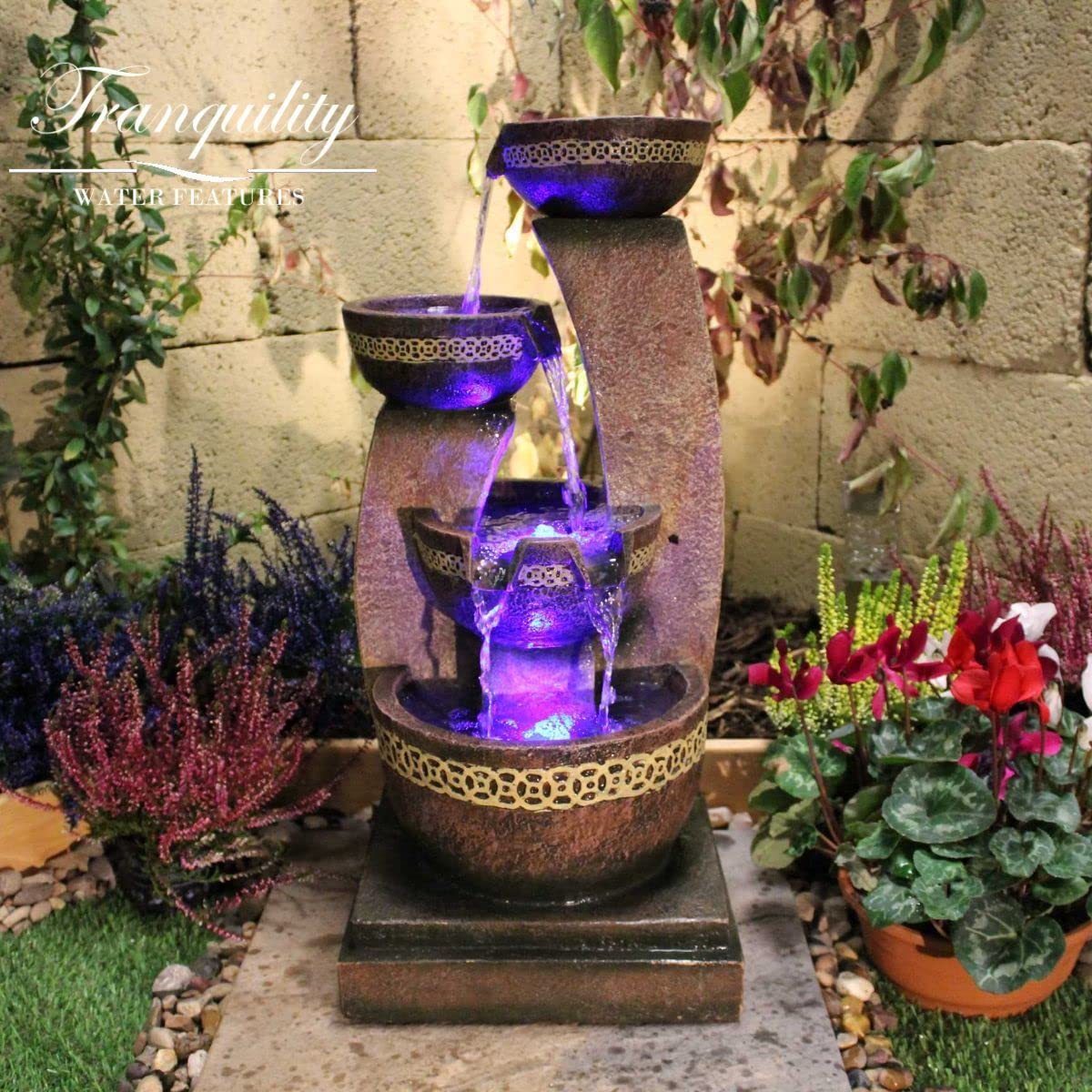 Tranquility Kanthoros Mains Powered Water Feature,Waterfall, Water Fountain, Garden Decoration, Garden Feature