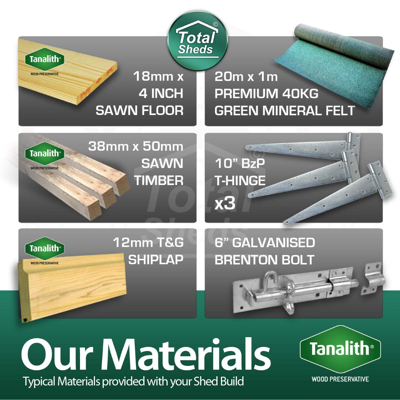 Total 7ft x 4ft Pent Garden Timber Shed