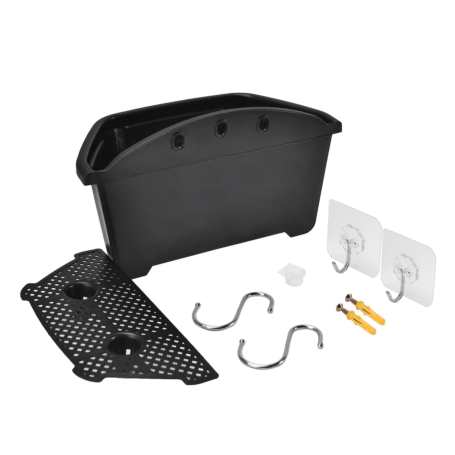 ORIMERC 25cm Wall Hanging Planters Plastic Retro Style Railing Hanging Planters Plants Flowers Plastic Pots Baskets for Balcony Fence Garden Outdoor Indoor -Dark Coffee