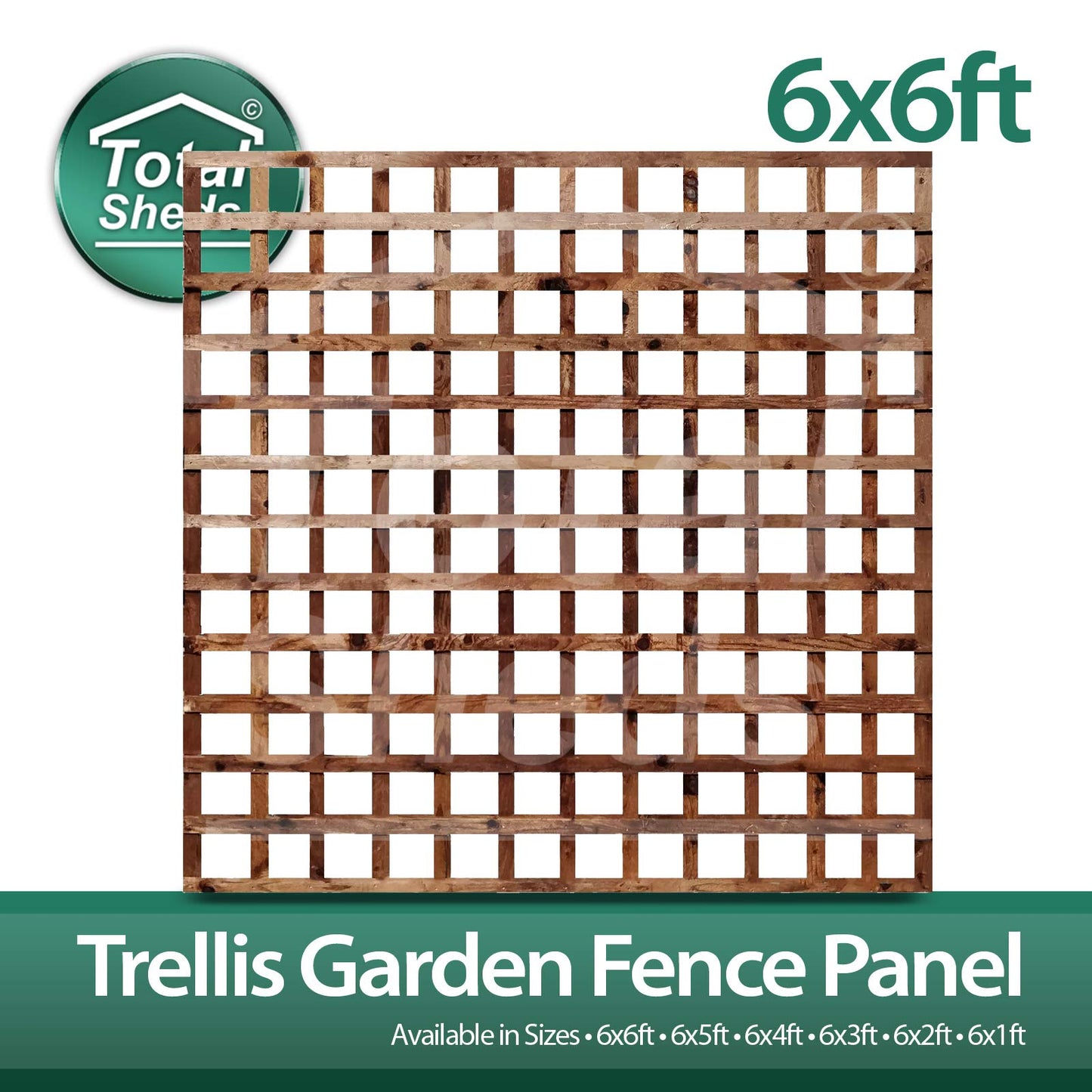 Total Sheds 6x6 (1.83m x 1.83m) 6ft x 6ft Wooden Square Trellis Fence Panels