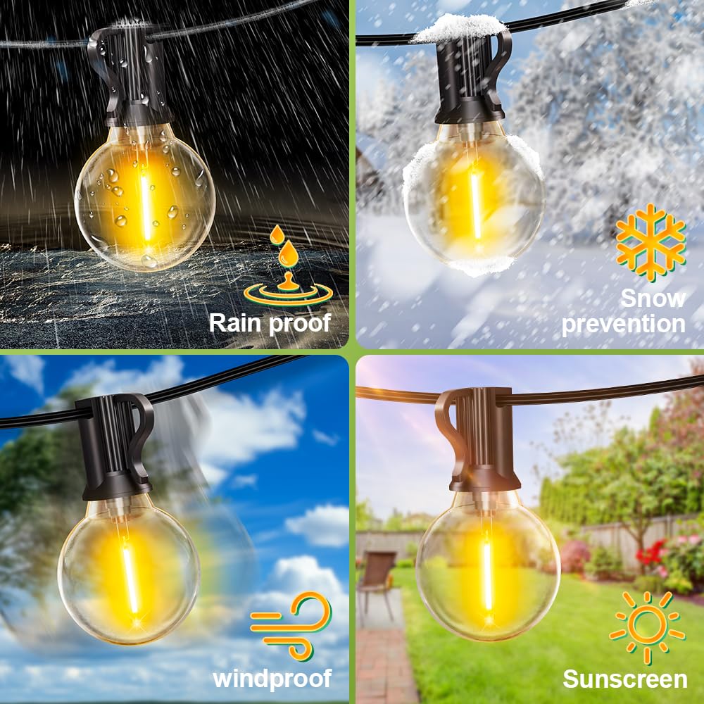 Outdoor-Lights-Garden-Mains-Powered-String-Festoon-Light LED Outside Lighting Waterproof Plug Bulb 10M Patio Gazebo Party Pergola Festival Indoor Backyard Terrace Porch Yard Wedding Connectable G40