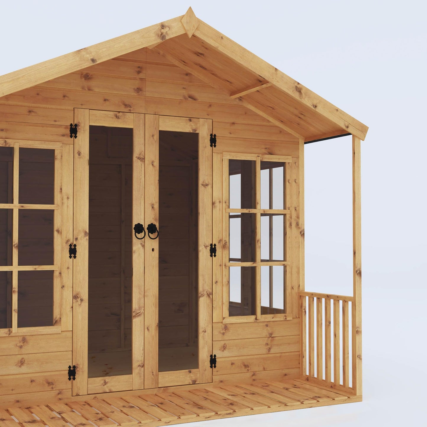 WALTONS | 8 x 8 Wessex Summerhouse with Veranda | Apex Roof | 12mm Shiplap Tongue and Groove | Wooden Garden Room Summerhouse | 10 Year Anti Rot Guarantee | 8 x 8 | 8ft 8ft |