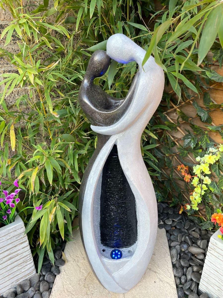 Tranquility Couple Embrace Mains Powered Water Feature,Waterfall, Water Fountain, Garden Decoration, Garden Feature