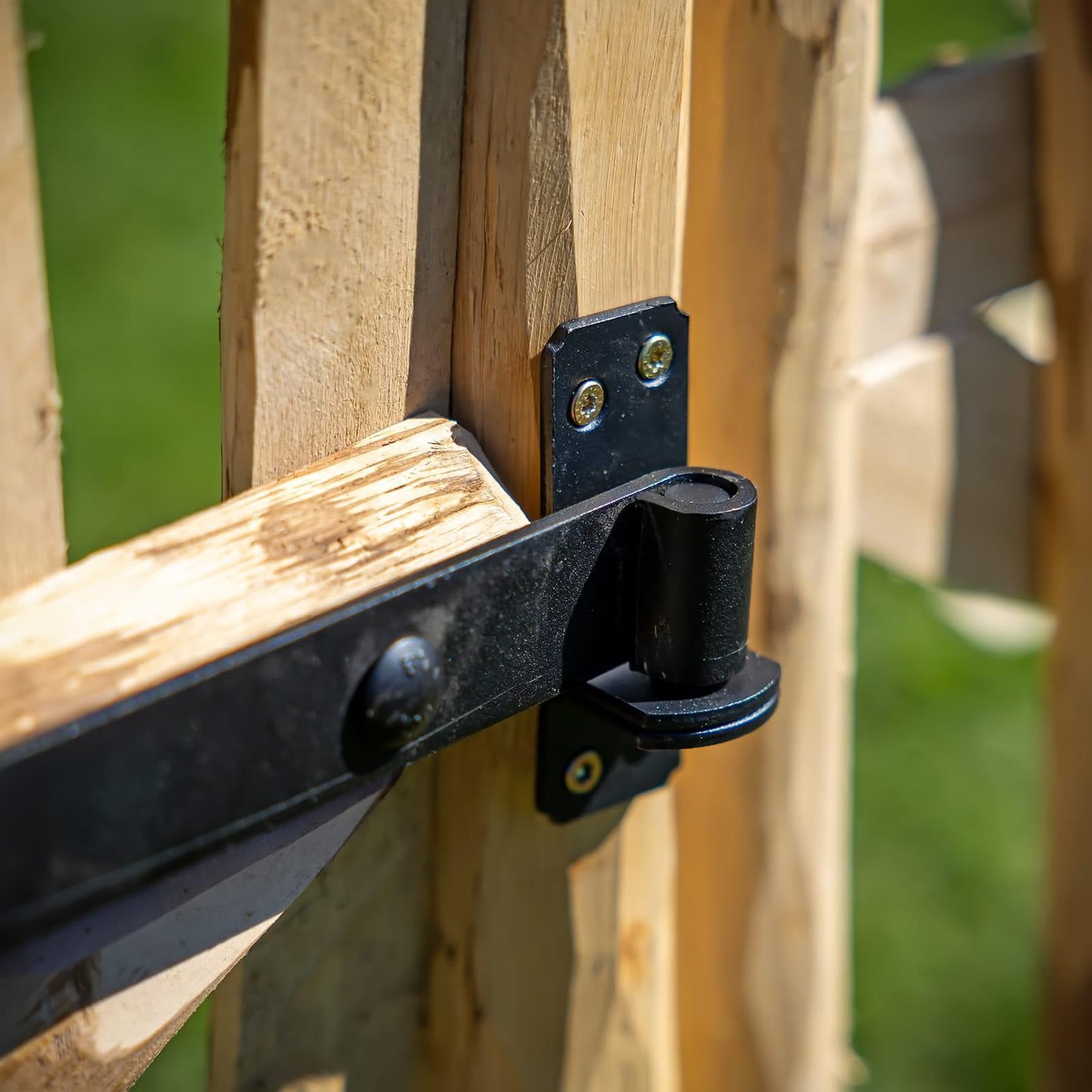 BooGardi Wooden Garden Gate Kit, 120 cm Width x 120 cm Height, Hazelnut, Rustic Style, Swing Gate, Garden Door