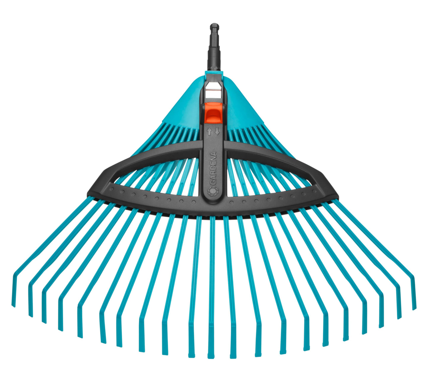 Gardena Combisystem Plastic Adjustable Rake, Leaf Rake with Adjustable Elastic Plastic Tines, Working Width of 35-52 cm, Wobble-free Work, only rake handle not included (3099-20)