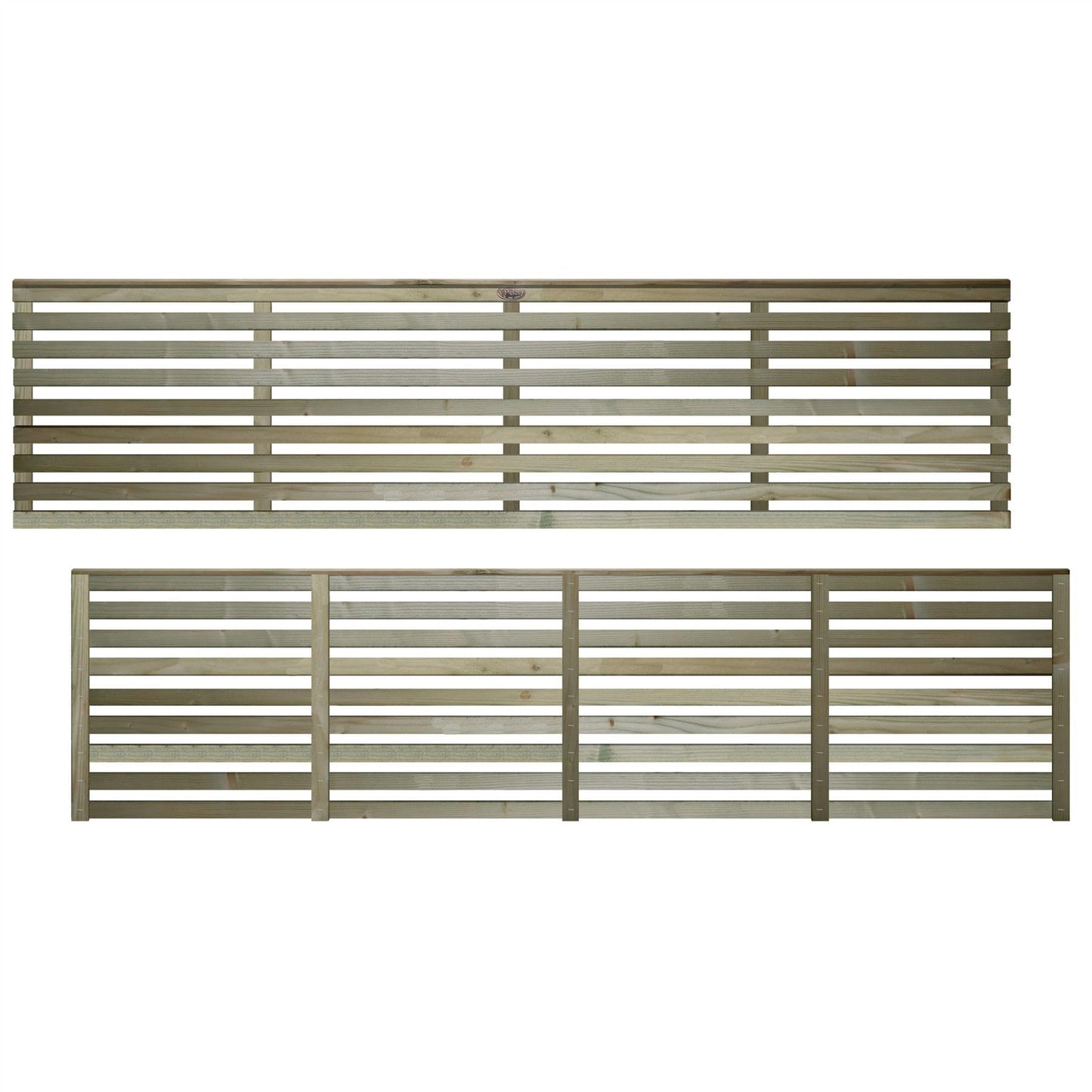 Premier Garden Supplies Vogue Trellis Panel - Venetian Slatted Garden Fence Topper - Horizontal Wooden Slats - A Modern Decorative Style - Pressure Treated (Tanalised) Pergola Wall Art - 6ft x 1.5ft