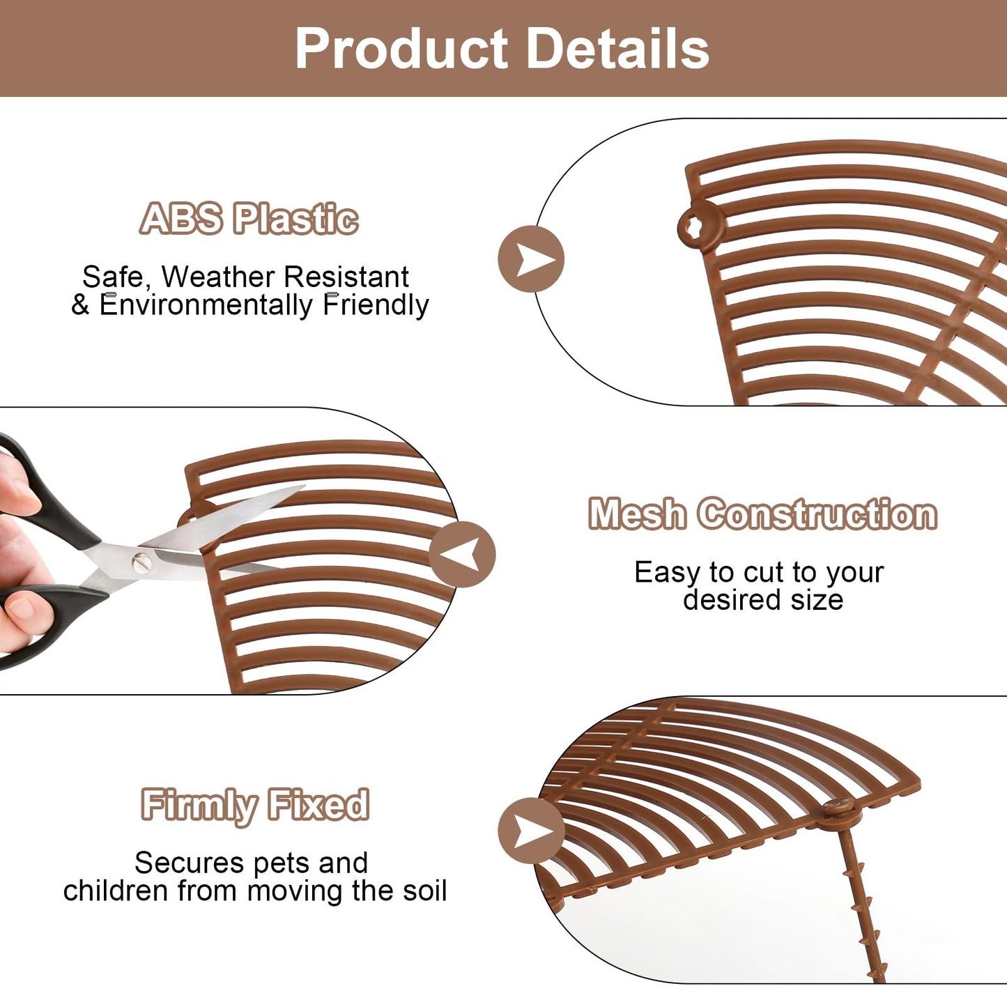 4 Pcs Plant Pot Grid Plant Pot Soil Guard Plant Pot Cover with Deep Stakes Cuttable Flower Pot Soil Cover Protectors Flower Pot Cover Cat Digging Stopper Plant Grid Pot Cover for Indoor Plants