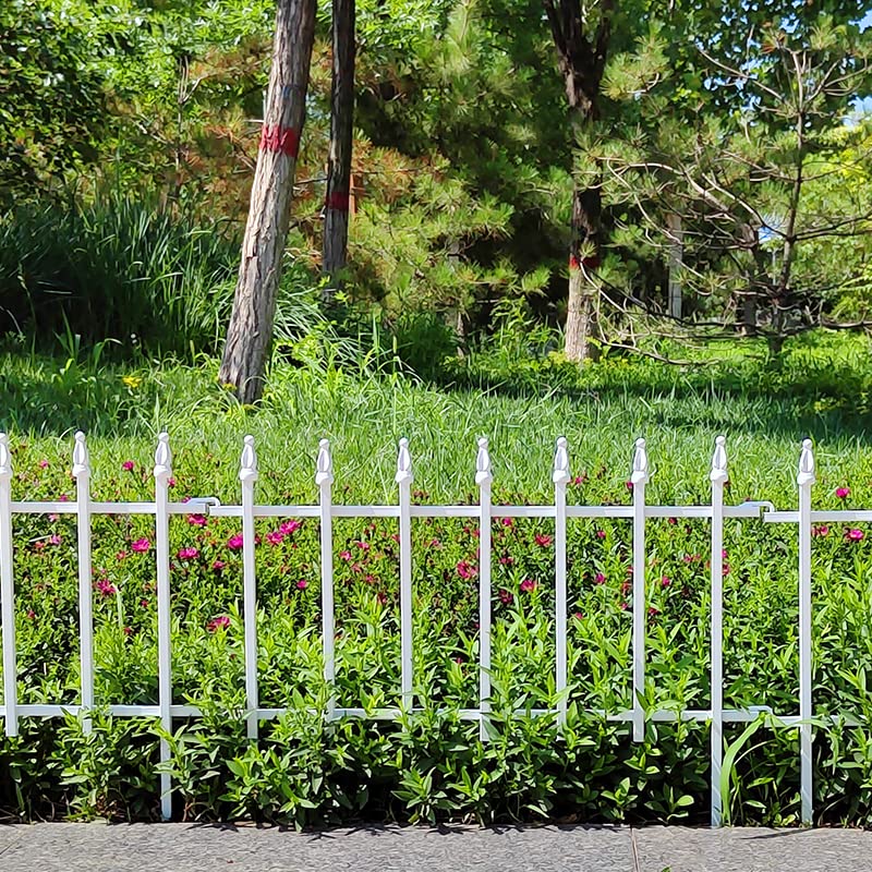 Thealyn Metal Decorative Garden Fence 57cm Wide x 45cm High (5 Panels, Total Length 2.8m), Metal Fence Panels, Landscape Fencing for Flower Bed, Trees, Animal Barrier
