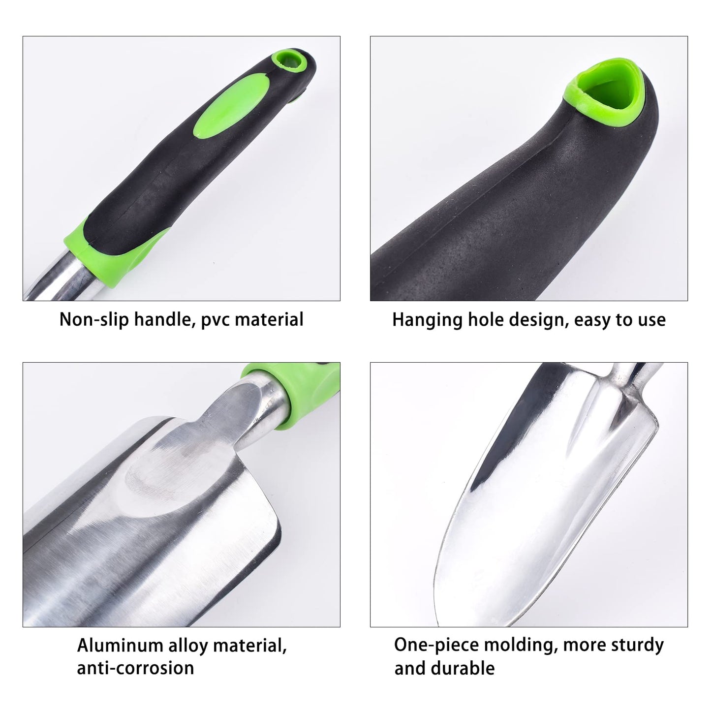 IDISON Garden Trowel & Hand Wide Shovel Pointed with Soft Rubberized Non-Slip Ergonomic Handle for Planting, Transplanting, Weeding, Moving and Smoothing Soil - Gardening Gift