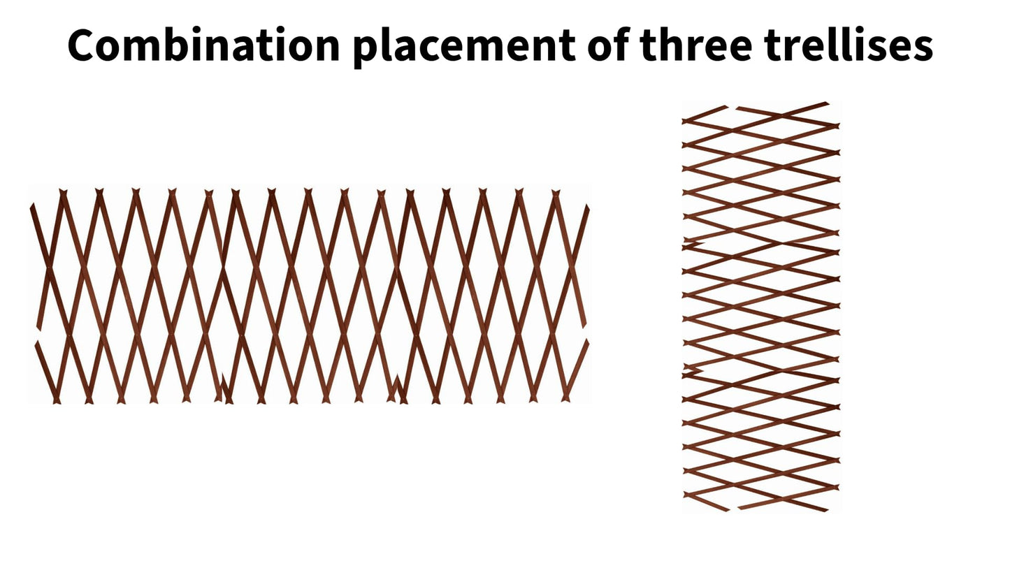 3 X Garden Gardeners Dark Brown Coloured Wooden Expanding Expandable Wooden Garden Trellis Each Piece Expands to 150 x 60 cm New