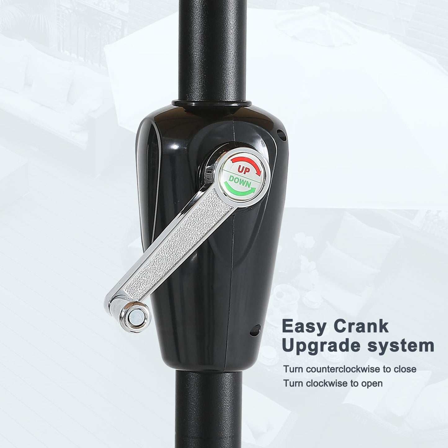 MasterCanopy Patio Umbrella for Outdoor Market Table -8 Ribs(2.7M,Dark Grey)