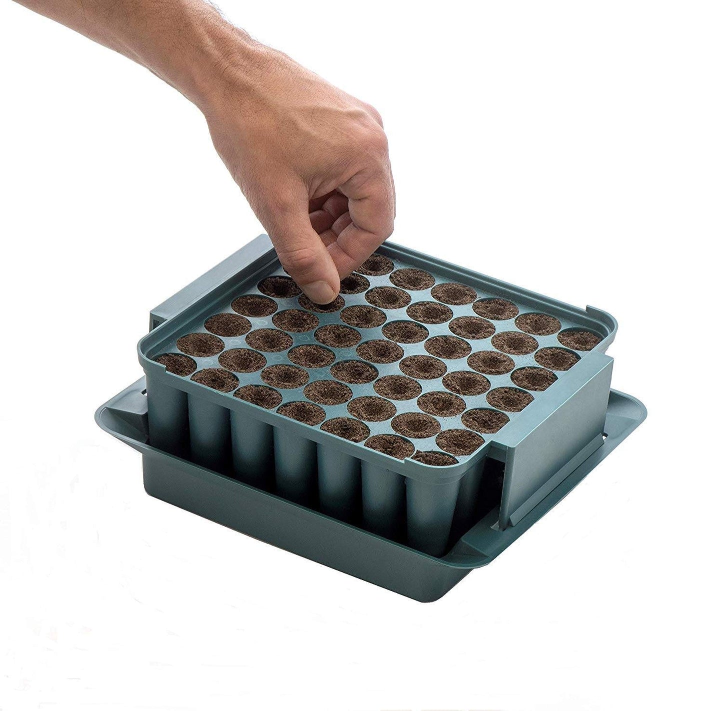 Agralan Plug Plant Trainer | Plant Seed Propagator | Grow Plug Plants from Seed | Self Watering Reservoir Windowsill | 49 Cell Propagator |