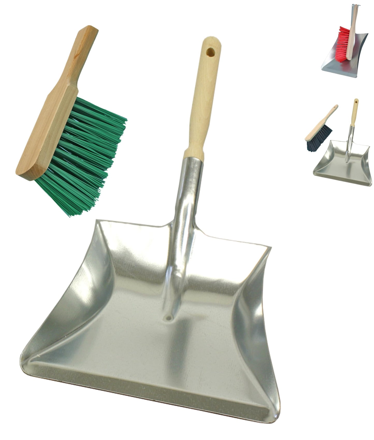 Brushmann Large Dustpan/Hand Shovel and Hand Brush Set (Hard Bristle)