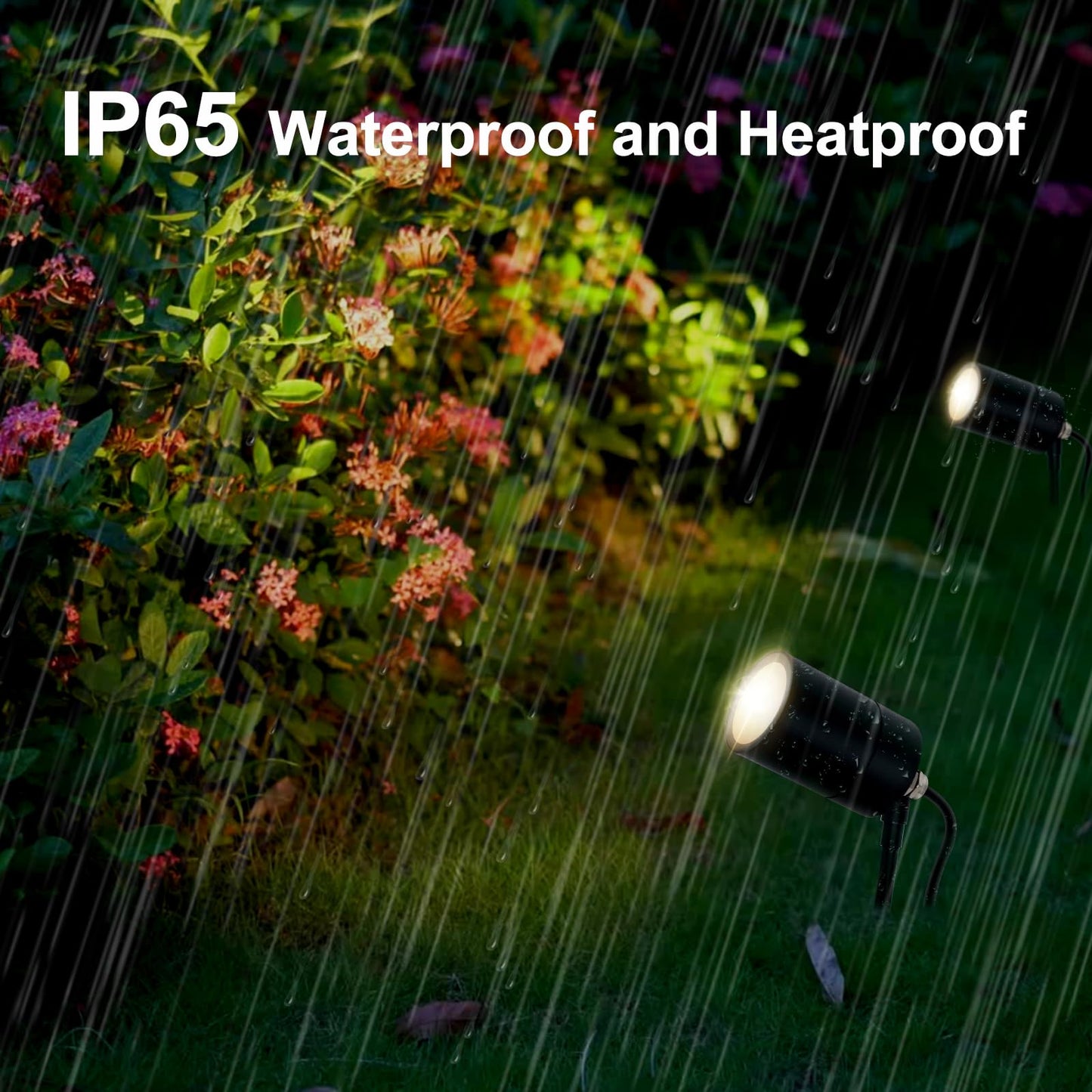 Kerry Outisde Wall Light, Spike/Deck Dual Mount Spotlight, IP65 Outside Lighting Mains Powered Waterproof Stainless Steel Black Landscape Lamp, External GU10 spot Light with 35cm Cable (Bulb Excl)