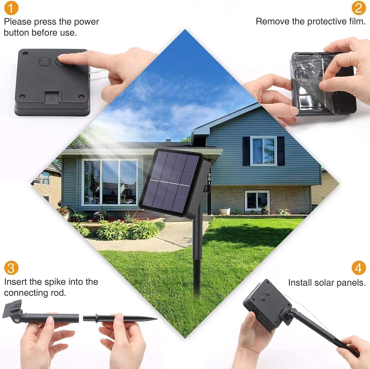 mafiti Solar Lights Outdoor Garden, 40ft 66 LEDs Solar Garden Light with 8 Modes Crystal Big Balls Solar Powered Waterproof for Camping Tree Patio Yard Wedding Party Decoration