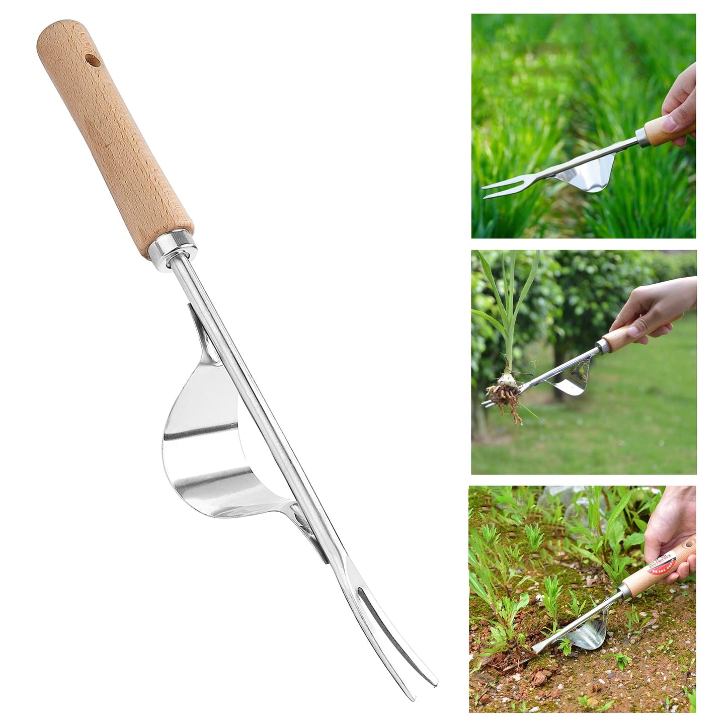 ACHANFLY Weed Remover Tool Weeder Tool Garden Hand Weed Puller Stainless Steel Dandelion Removal Tool Root Remover Manual Weed Removing Weeding Tools for Garden Grass Patio Lawn Farmland