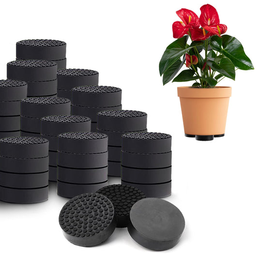 Mario10 PACK OF 24 Invisible Pot feet for outdoor and indoor plant pots and flowers, solid rubber pot feet with enhanced non-slip surface grip, PACK OF 24.