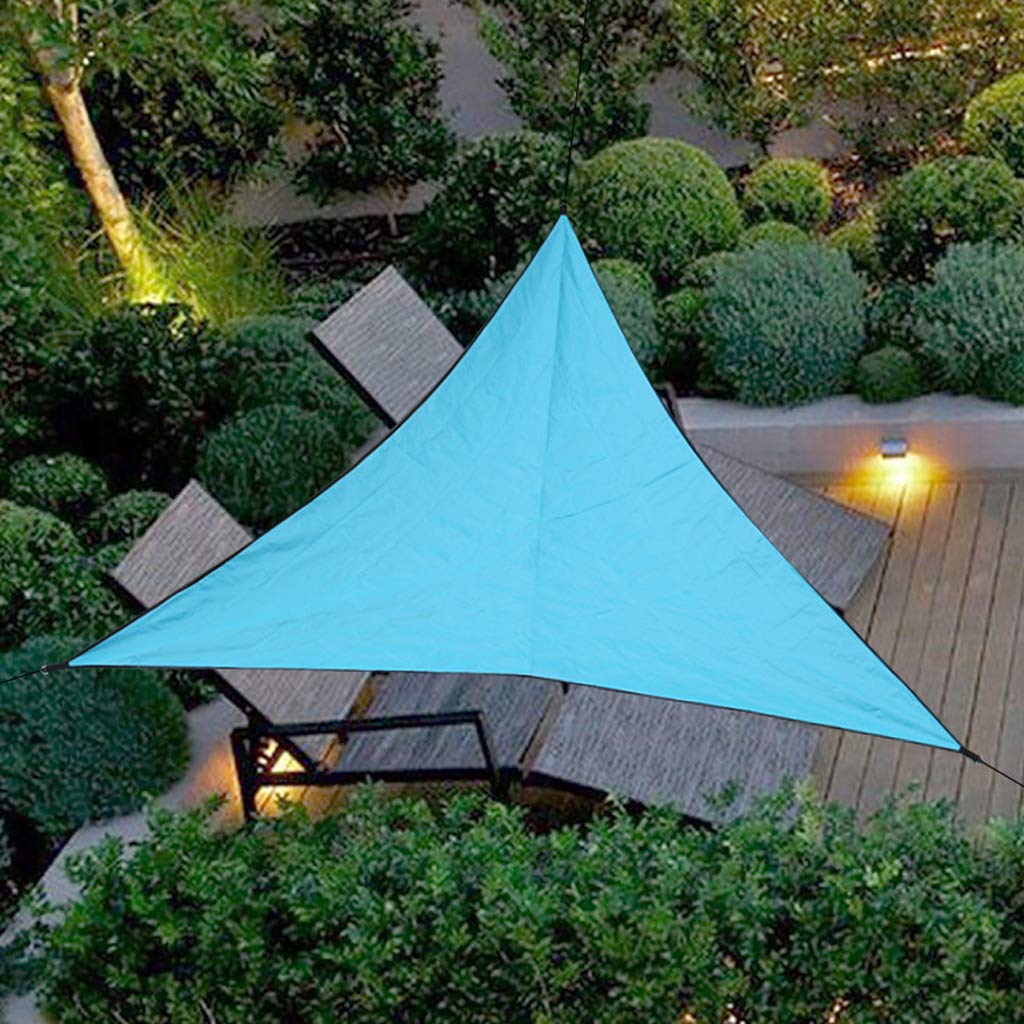 Sun Shade Sail Water-resistant Triangle Sun Shade UV Block Sunscreen Awning Garden Beach Patio Canopy 3x3x3m, Blue