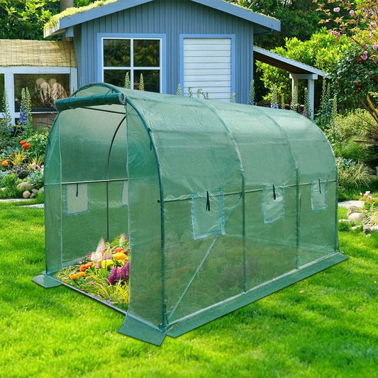 Panana Walk-in Greenhouse Galvanised Frame Polly Tunnel Patio Garden Outdoor Polytunnel 2M/3M/4M/6M (3x2x2m)