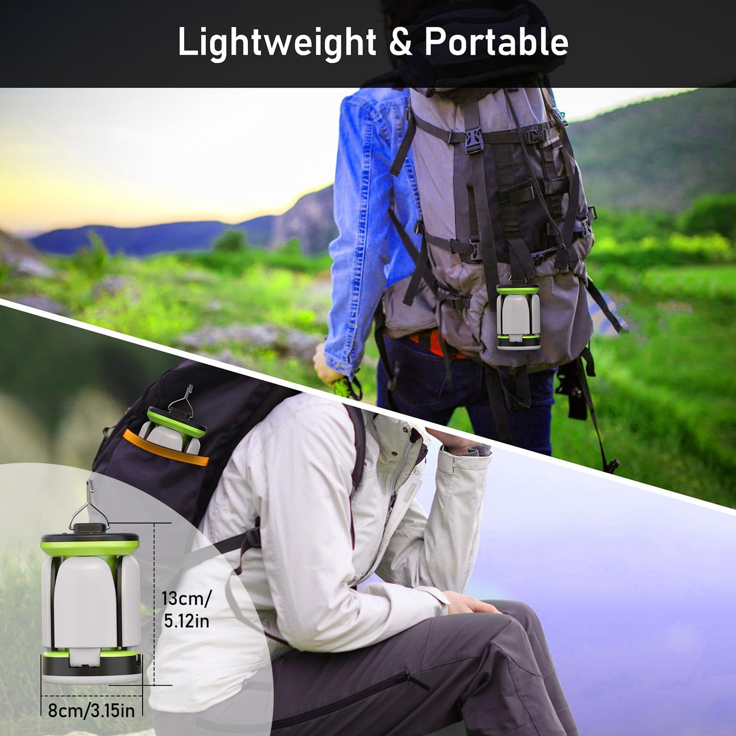 Blukar Camping Lantern Rechargeable, Camping Lights Lamp - 7 Light Modes 60 LED Ultra Bright LED Tent Lamp 10- Hrs Battery Life for Outdoor, Emergency, Fishing, Hiking etc.