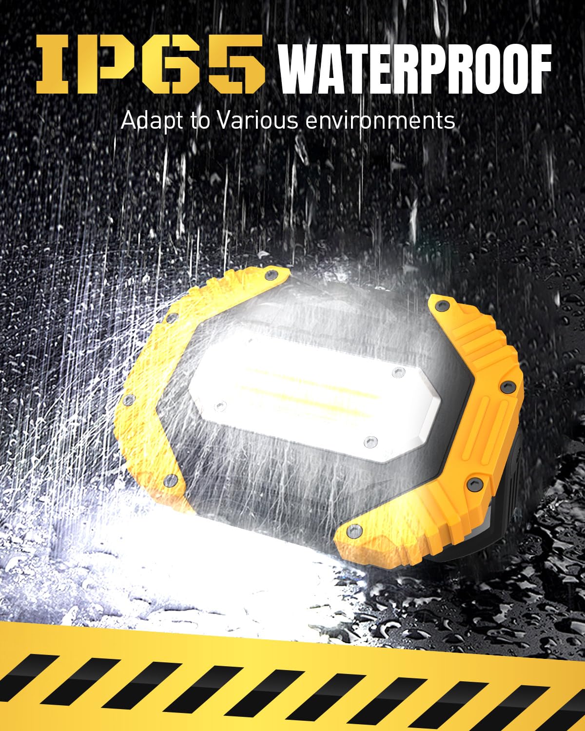 KALAHOL 2025 Upgraded 30W LED Rechargeable Work Light with Digital Display, 2500LM Super Bright Outdoor COB Floodlight with 7 Modes, IP65 Emergency Security Light with USB for Garage Camping Hiking