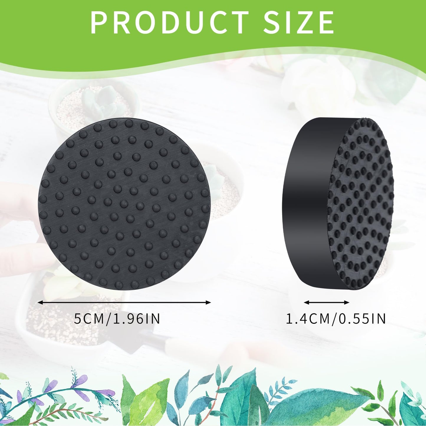 homekit Flower Pot Feet; 24 Pieces; Black; Rubber – Non-Slip Invisible Risers for Gardening Plants Indoor and Outdoor