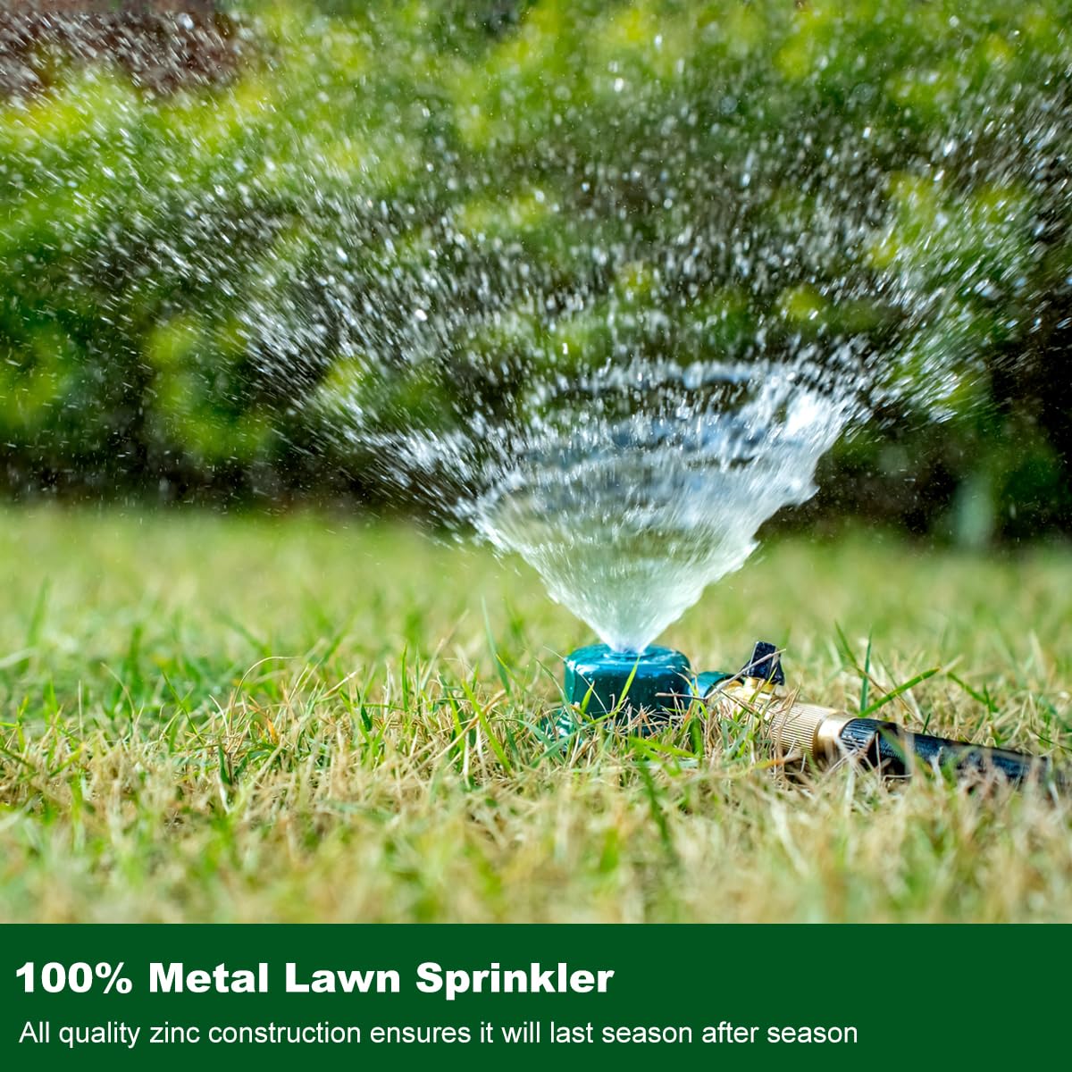 FANHAO 2 Pack Metal Lawn Sprinkler for Yard, Automatic Garden Sprinkler Heavy Duty Lawn Irrigation System, 360 Degree Small to Medium Area Coverage for Lawn Grass Patio Garden Irrigation