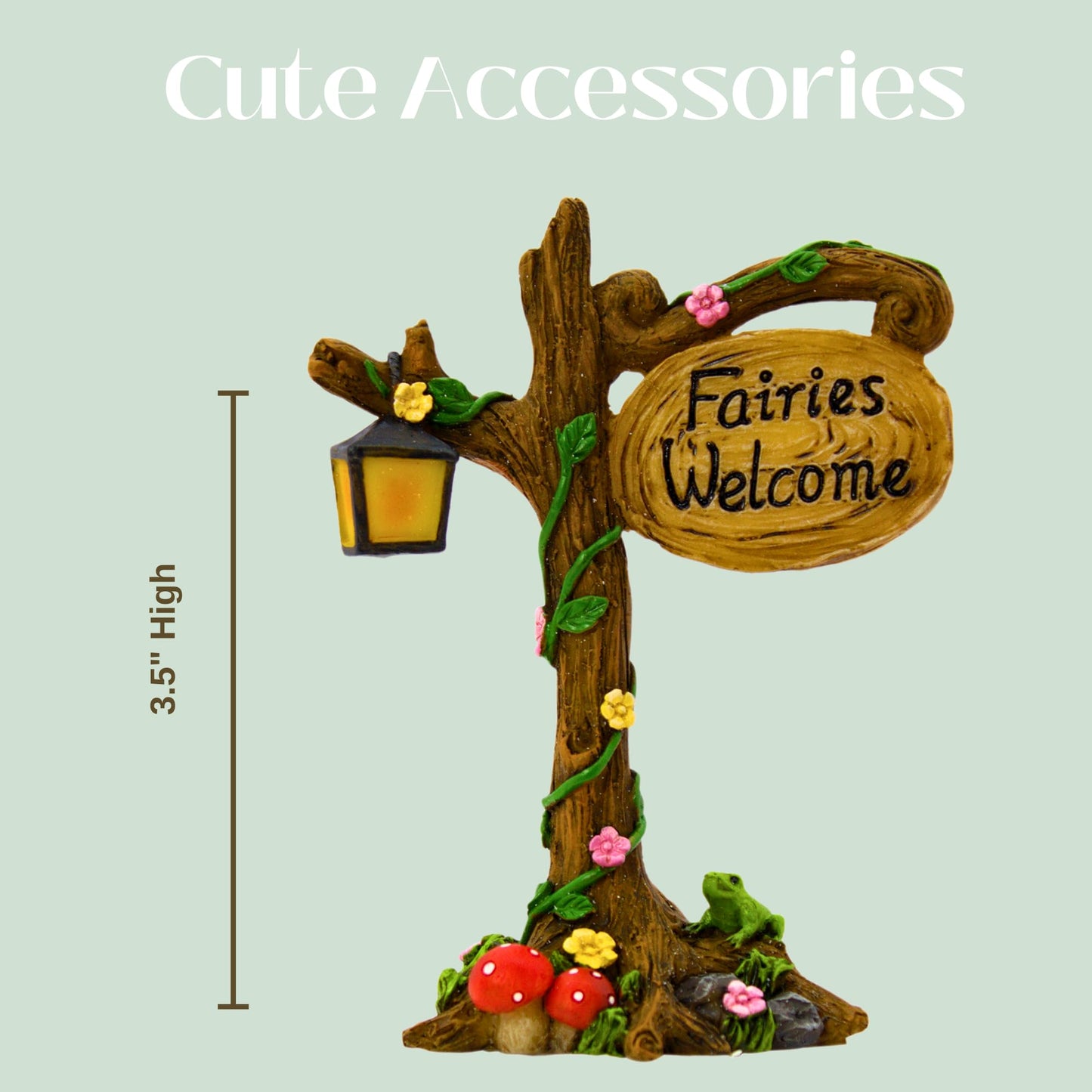 PRETMANNS Fairies for Fairy Garden - Fairy Garden Accessories - Fairy Garden Ornaments for Outdoor Miniature Fairy Garden - 2 Cute Fairy Figures for Fairy Garden & Fairy Sign - 3 Piece Fairy Set