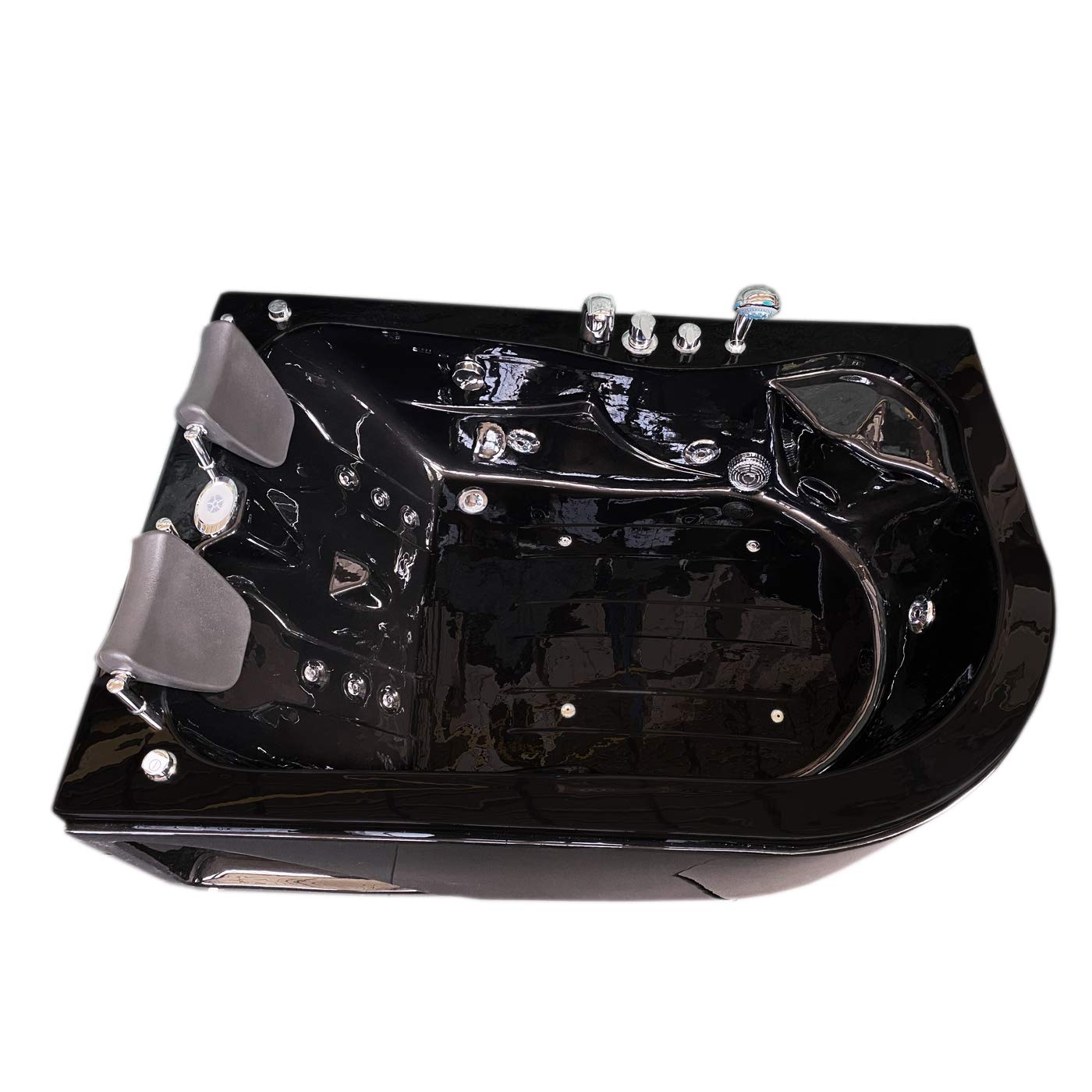 Whirlpool Bath TUB SPA Corner Bathtub 2 Persons HOT TUB 150x150cm Black Havana