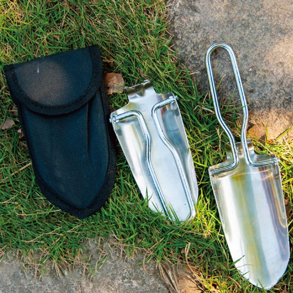 Mini Folding Shovel Stainless Steel Garden Shovels Planting Transplanting Weeding Moving and Smoothing Soil-Gardening Gift