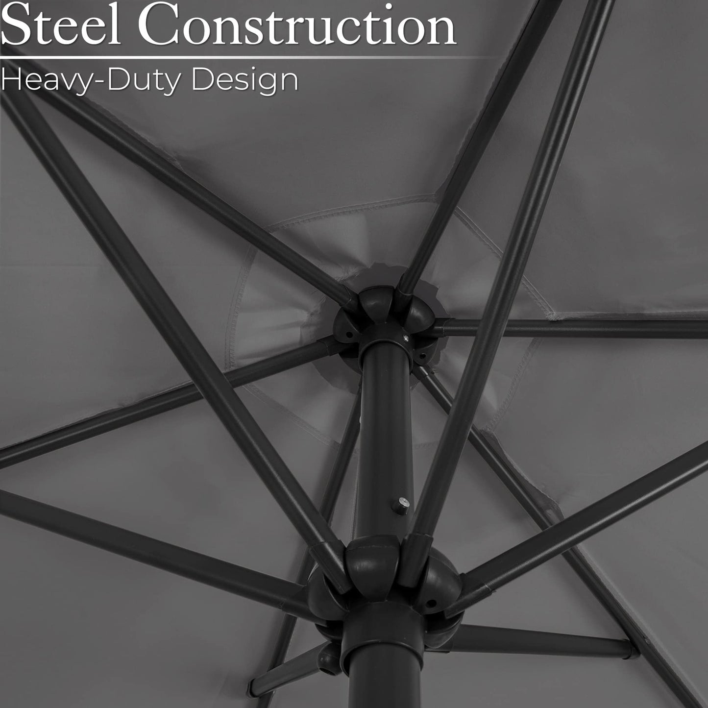 CHRISTOW Garden Parasol Umbrella Polyester Canopy Steel Sunshade With Crank Handle