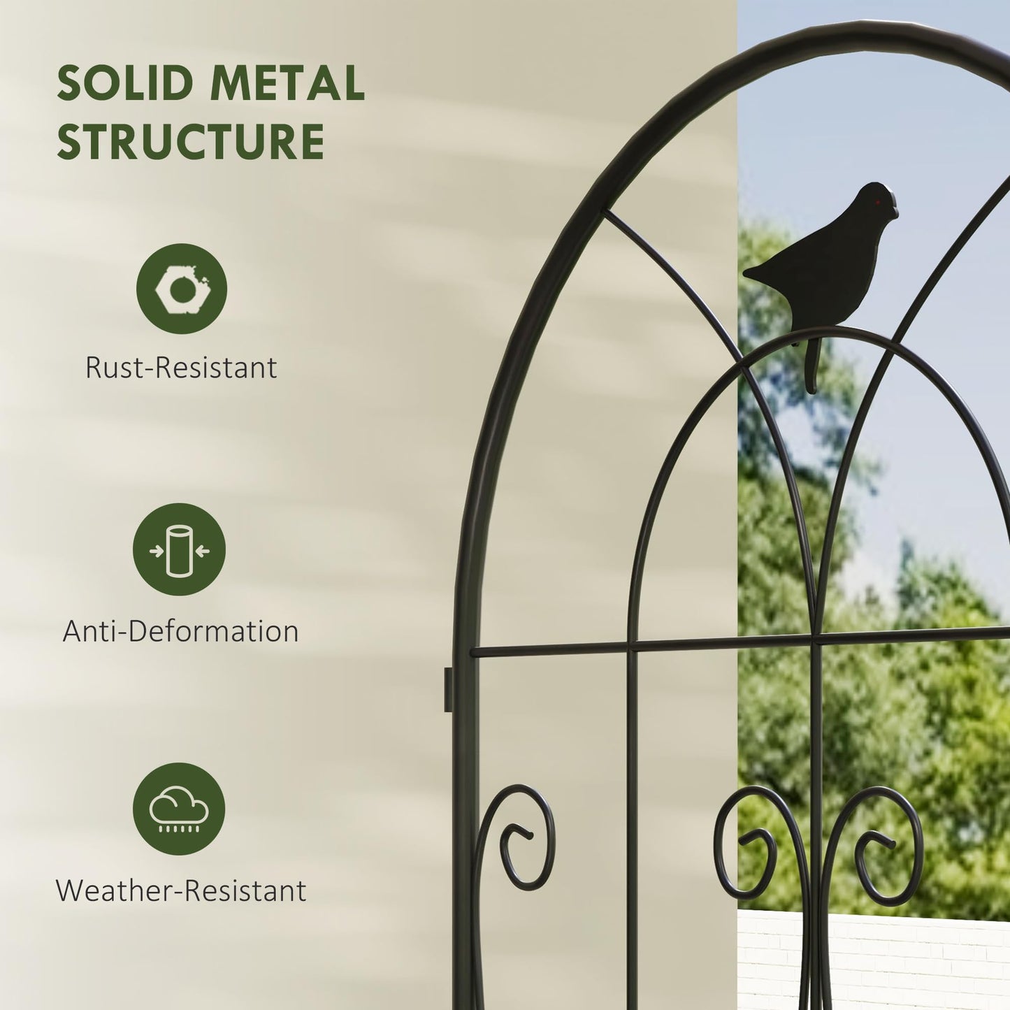 Outsunny Set of 2 Metal Garden Trellis, Decorative Trellis Panels for Climbing Outdoor Plants, Vegetables, Vines, Flowers, 150 x 50cm