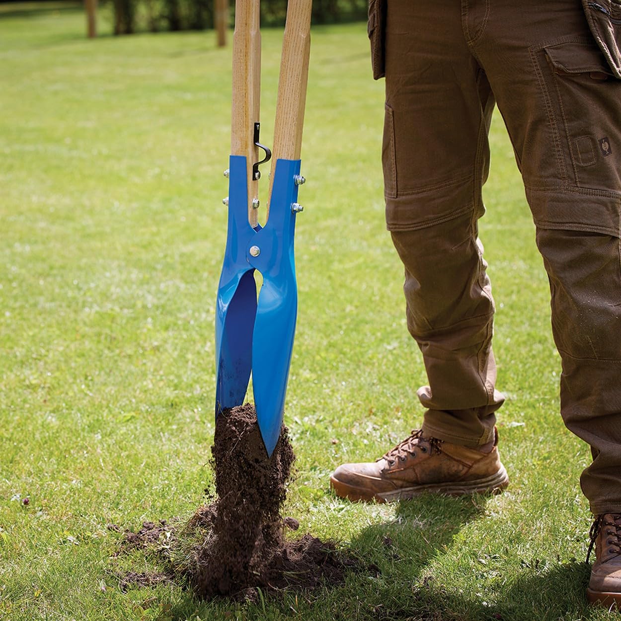 Silverline GT41 Post Hole Digger, Blue / Wood, 1560 mm
