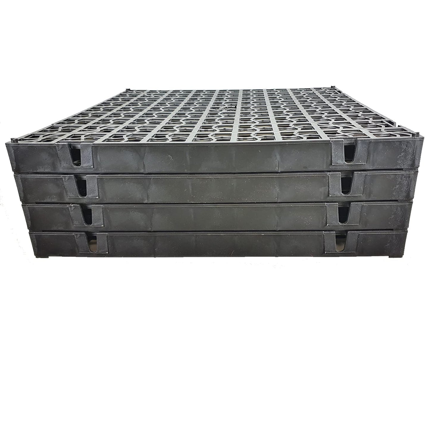 4 x Black Plastic Paving Driveway Grid Turf Grass Lawn Path Gravel Protector Drainage Mat (1 Square Meter)