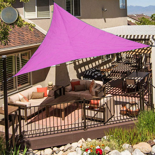 Sun Shade Sail Water-resistant Triangle Sun Shade UV Block Sunscreen Awning Garden Beach Patio Canopy 4x4x4m, Pink