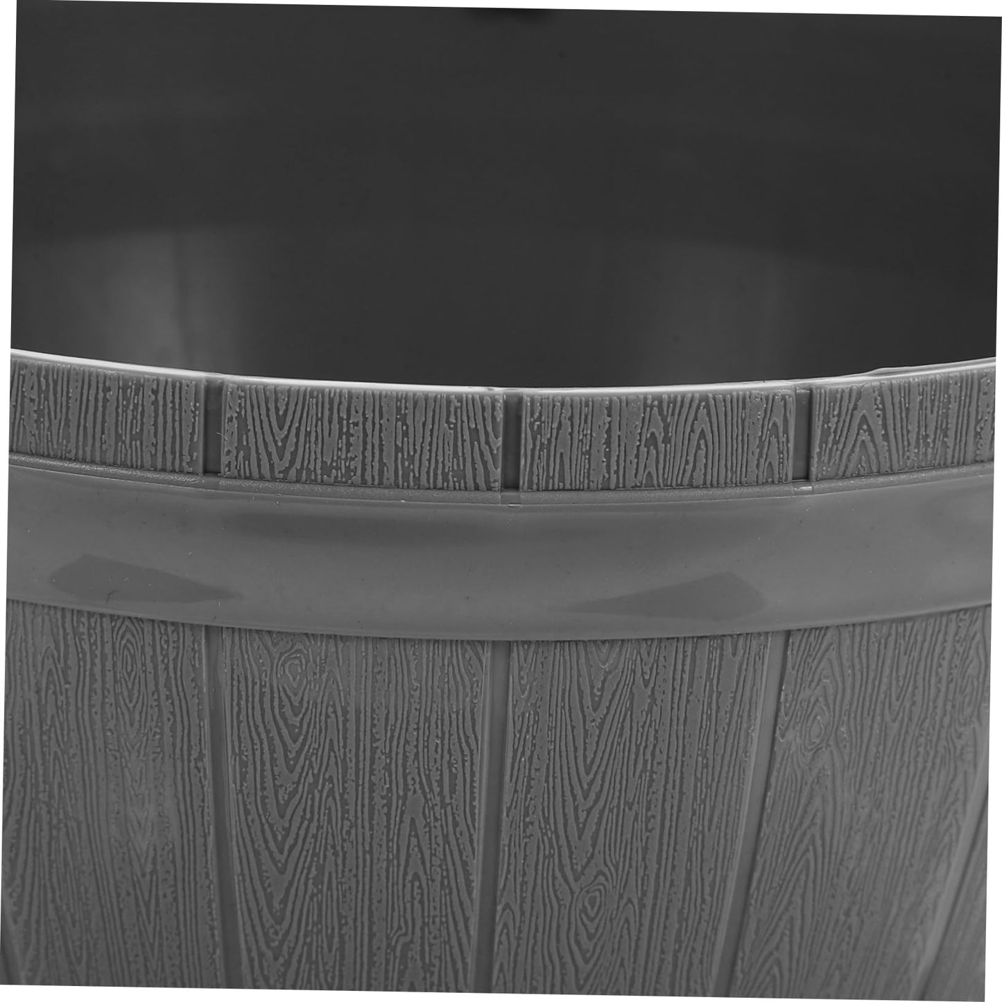 DIKACA Hanging Planters Baskets Self-watering Faux Wood Barrel 2pcs for Outdoor Patio Balcony and Indoor Plant Decor